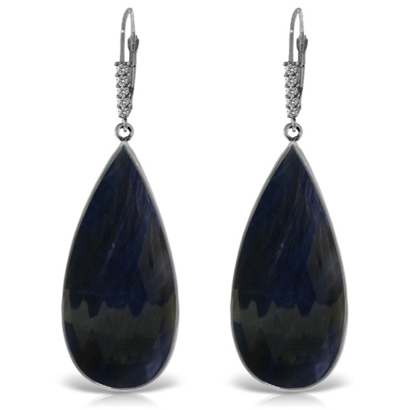 LEVERBACK EARRINGS WITH CHECKERBOARD CUT SAPPHIRES